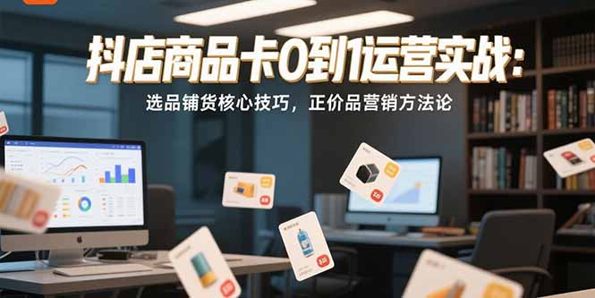 抖店商品卡0到1运营实战：选品铺货核心技巧，正价品营销方法论-云网创