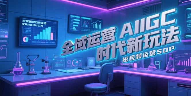 全域运营AIGC时代新玩法，文案封面设计公式，短视频运营SOP-云网创