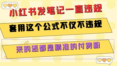 小红书发笔记一直违规，套用这个公式不仅不违规，来的还都是精准的付费粉-云网创