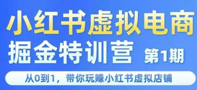 小红书虚拟电商掘金特训营第1期，从0到1，带你玩转小红书虚拟店铺-云网创