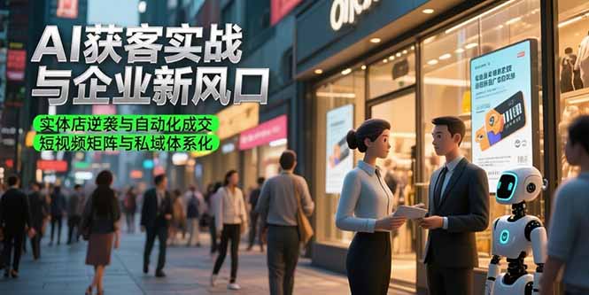 AI获客实战与企业新风口，实体店逆袭与自动化成交 短视频矩阵与私域体系化-云网创