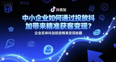 中小企业如何通过投放抖加带来精准获客变现？企业实体抖加投放精准变现秘籍-云网创