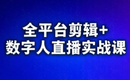 视频号、快手、抖音全平台剪辑+数字人直播实战课(更新6月)-云网创