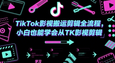 TikTok影视搬运剪辑全流程，小白也能学会从TK影视剪辑-云网创