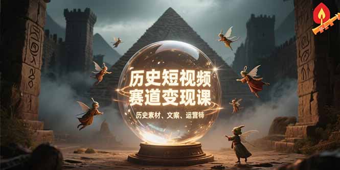 历史短视频赛道变现课，百集素材库应用，文案剪辑技巧，账号运营全案-云网创