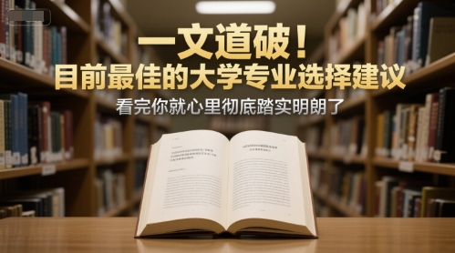 付费文章：一文道破！目前最佳的大学专业选择建议，看完你就心里彻底踏实明朗了-云网创