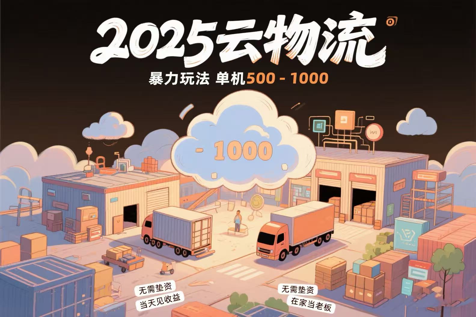 云物流赚差价，项目纯利润500~1000，无需垫资，当天到账。不需要有车，…-云网创