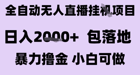 最新全自动抖音无人直播挂G项目，日入2k+ 包落地暴力撸金，小白可做【揭秘】-云网创