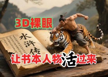 书本人物裸眼3D视频，新的玩法，流量超猛，保姆级教程-云网创