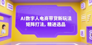 AI数字人电商带货新玩法，矩阵打法，精进选品-云网创
