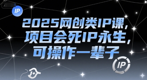 2025网创类IP课，项目会死IP永生，可操作一辈子-云网创
