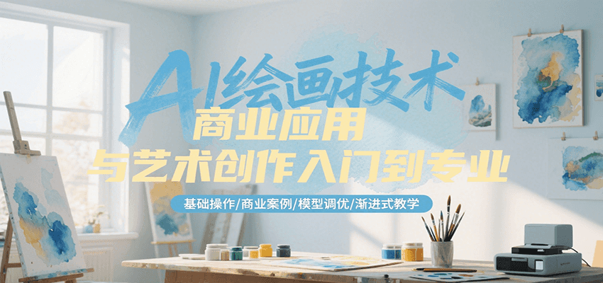 AI绘画技术商业应用与艺术创作入门到专业，基础操作/商业案例/模型调优/渐进式教学-云网创