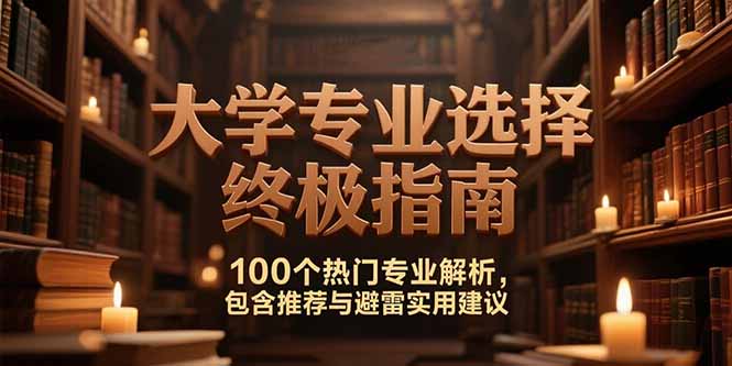 付费文：大学专业选择终极指南,100个热门专业解析,包含推荐与避雷实用建议-云网创