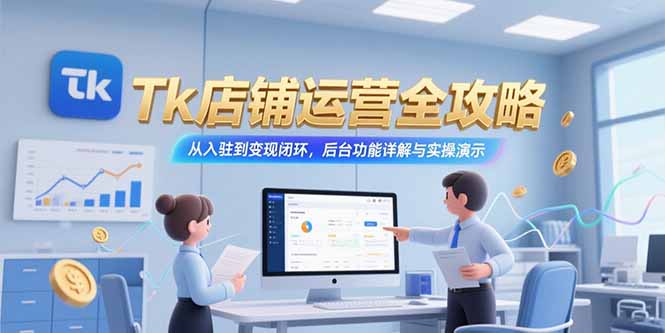 Tk店铺运营全攻略，从入驻到变现闭环，后台功能详解与实操演示-云网创