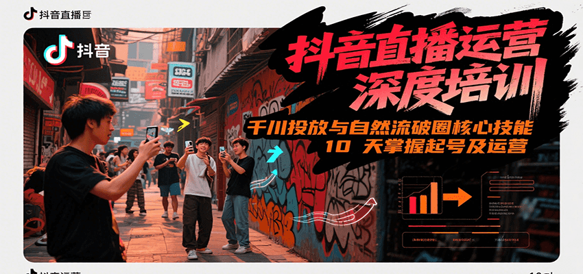 抖音直播运营深度培训，千川投放与自然流核心技能，10天掌握起号及运营(6-7月新课)-云网创