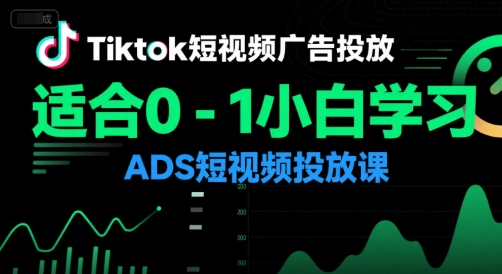 Tiktok短视频广告投放，适合0-1小白学习ADS短视频投放课-云网创