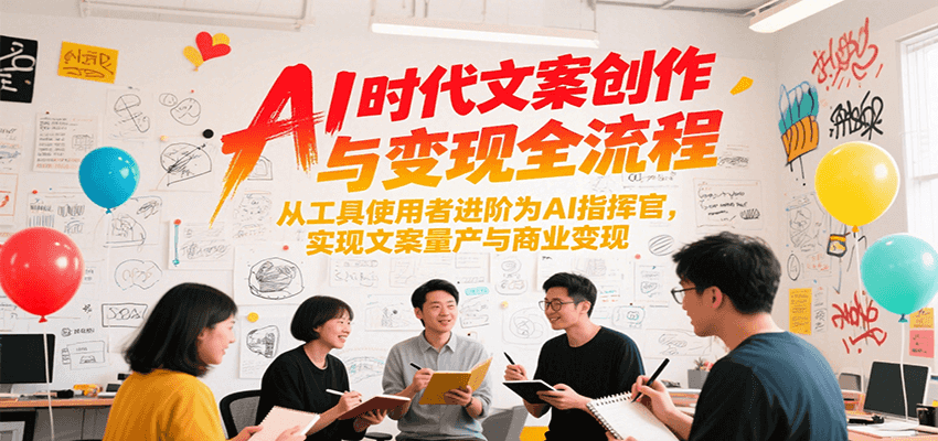 AI时代文案创作与变现全流程，从工具使用者进阶为AI指挥官，实现文案量产与商业变现-云网创