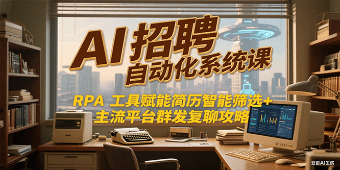 AI招聘自动化系统课，RPA工具赋能简历智能筛选+主流平台群发复聊全攻略-云网创