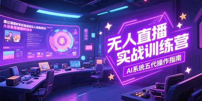 无人直播实操训练营，从设备搭建到话术，AI系统五代操作指南(7月更新-云网创