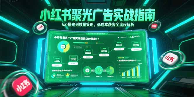 小红书聚光广告实战指南，从0搭建到放量策略，低成本获客全流程解析-云网创