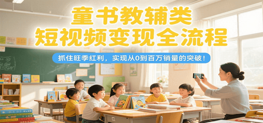 童书教辅类短视频变现全流程，抓住旺季红利，实现从0到百万销量的突破！-云网创